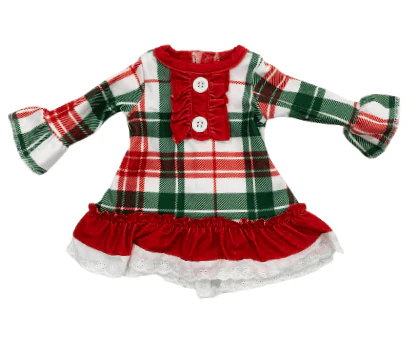 Doll Gown - Christmas Plaid - Image 2