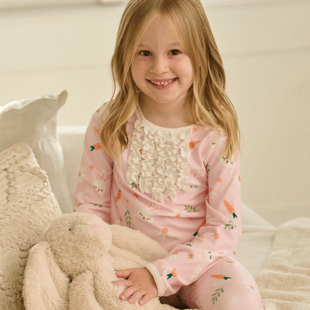 Ruffle Buttflap Pajamas - Easter Bunny Girl - Image 3