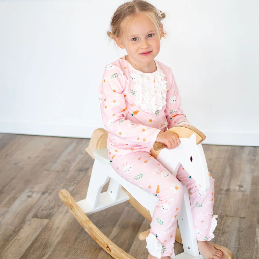 Ruffle Buttflap Pajamas - Easter Bunny Girl - Image 4