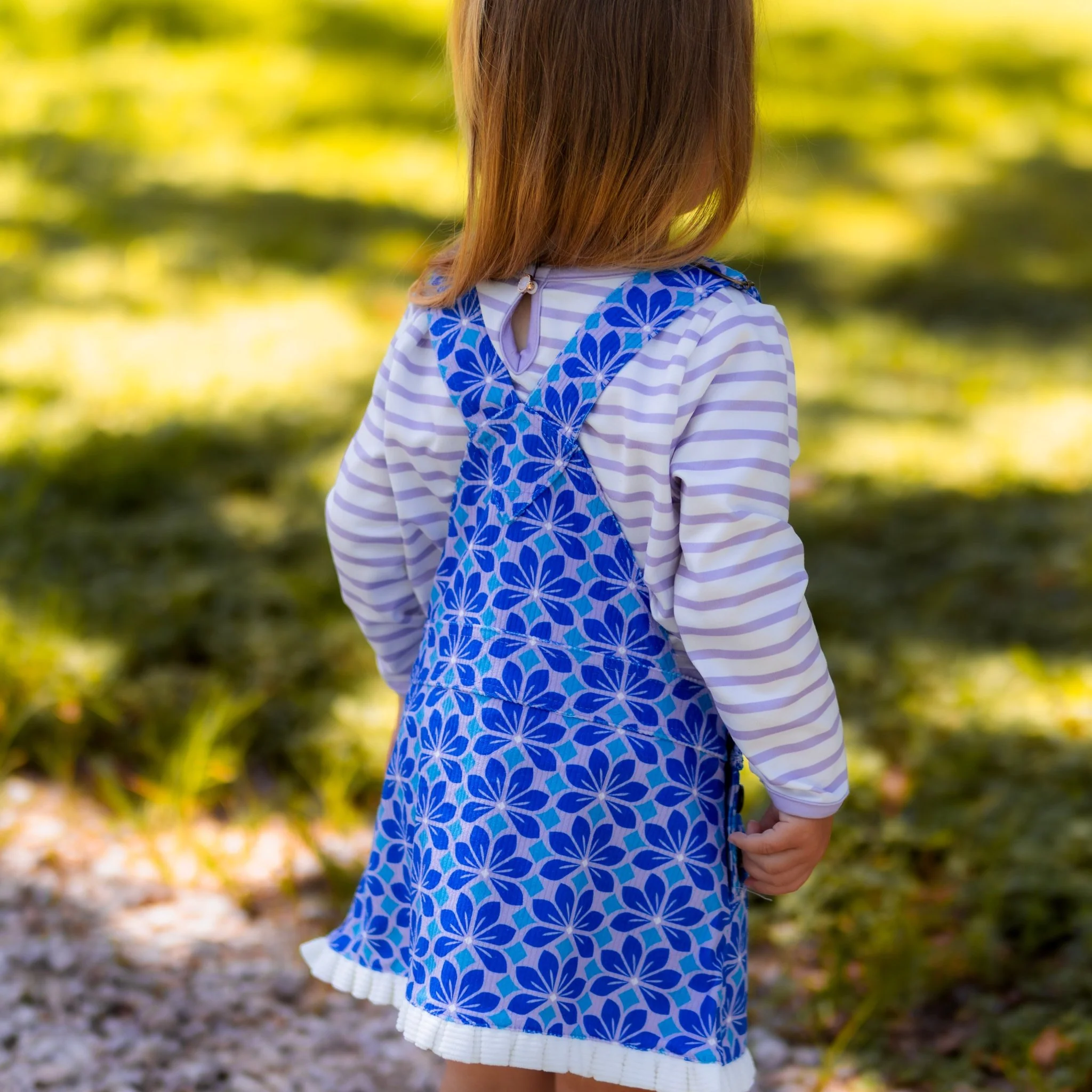 Ella Skirt Overalls - Cobalt Clover - Image 3