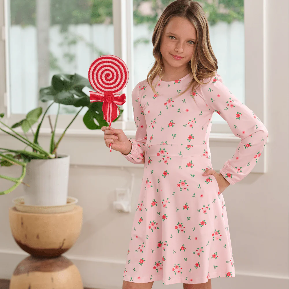 Emily Long Sleeve Dress - Red Heart Floral - Image 3
