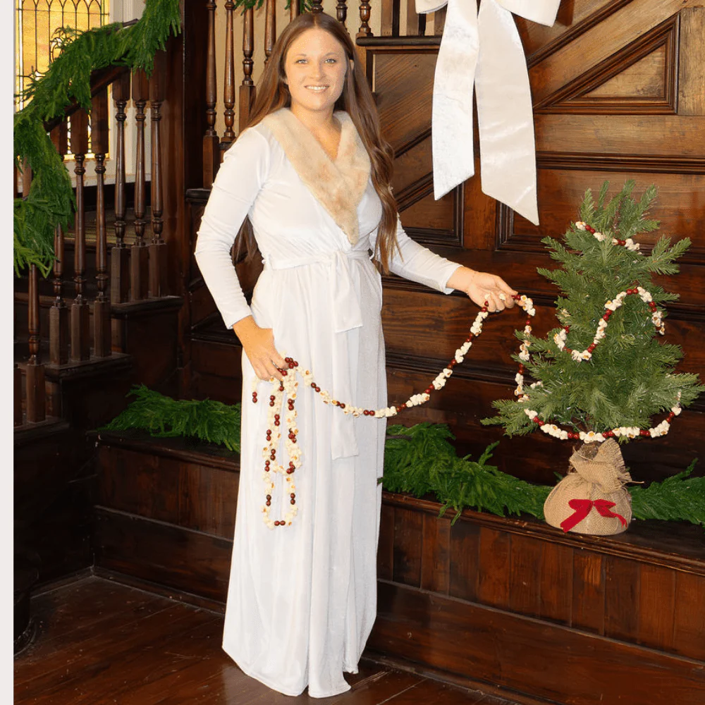Eleanor Fur Trimmed Robe - Cafe Au Lait - Image 2
