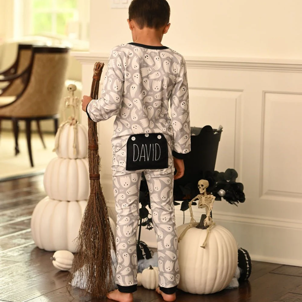 Buttflap PJs - Ghosts on Grey - Image 4