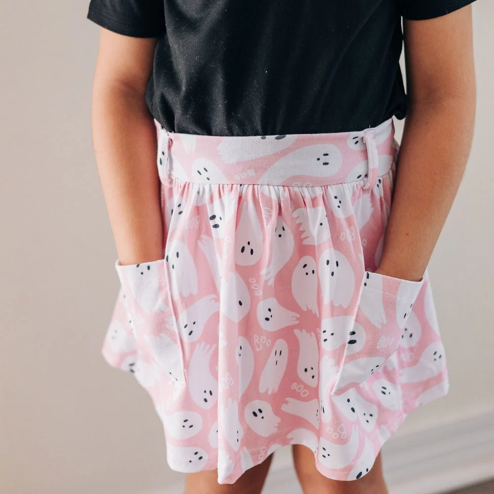 Pocket Skort - Ghosts on Pink - Image 3