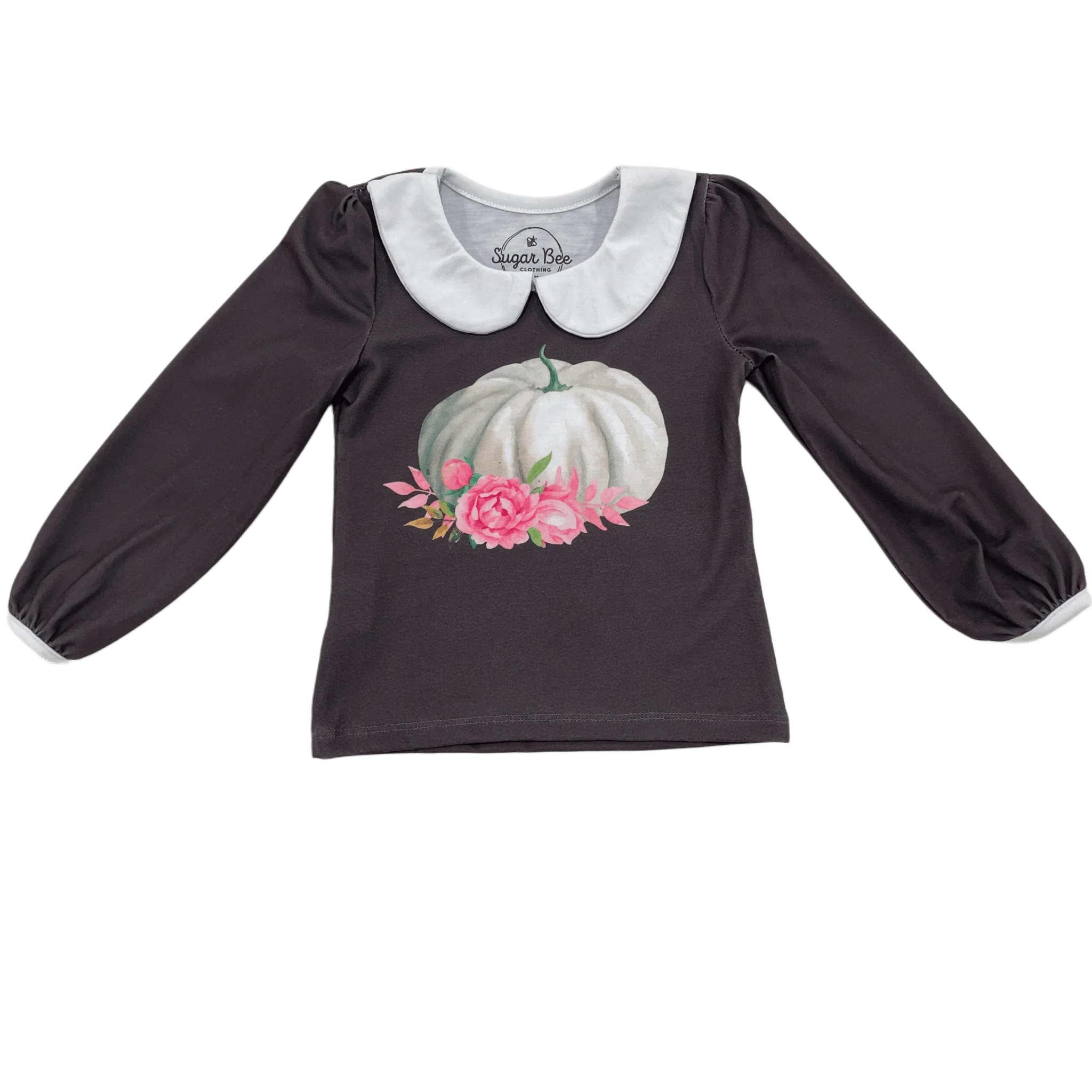 Amelia Peter Pan L/s Puff Top - Espresso Pumpkin - Image 3