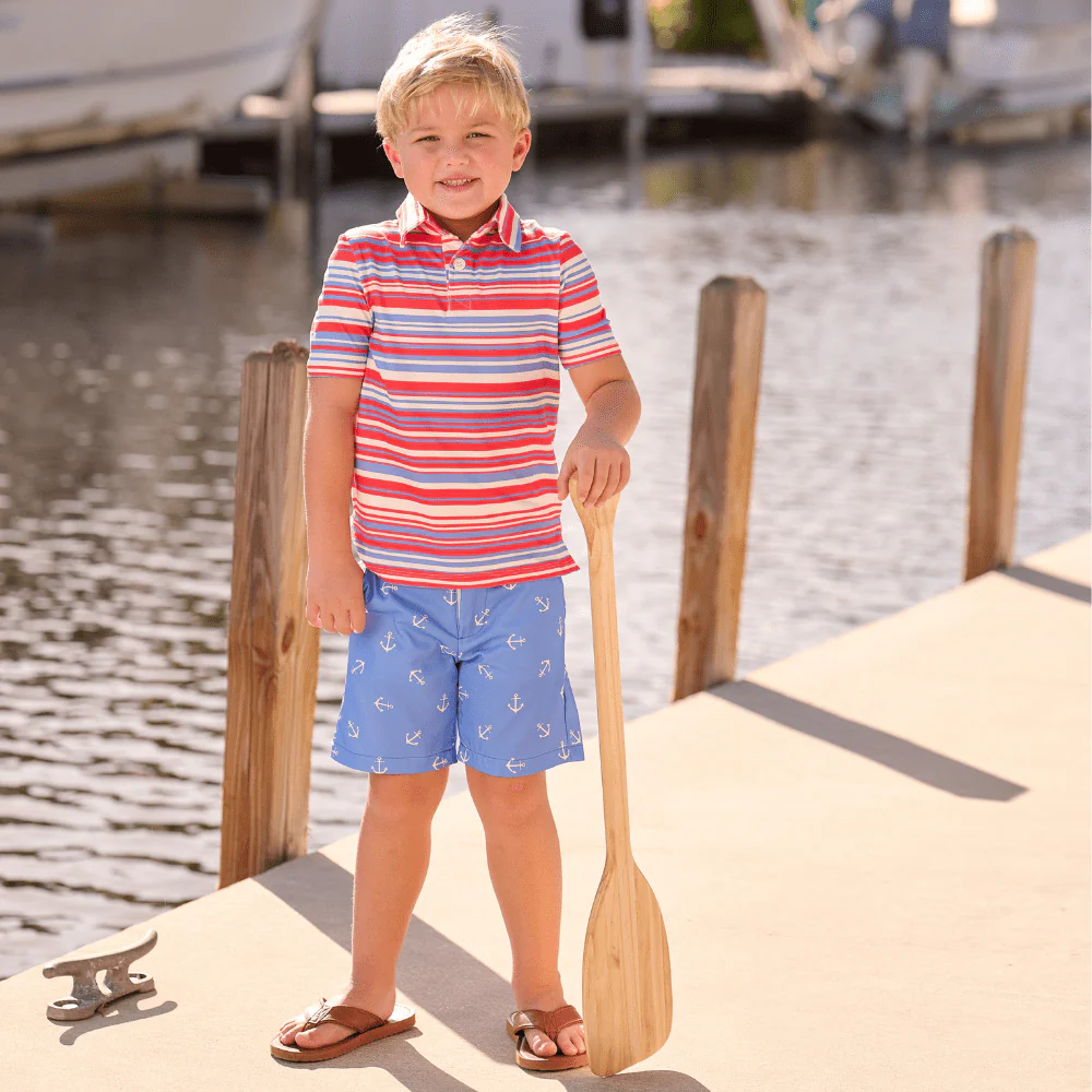 Kent Golf Shorts - French Blue Anchors - Image 3