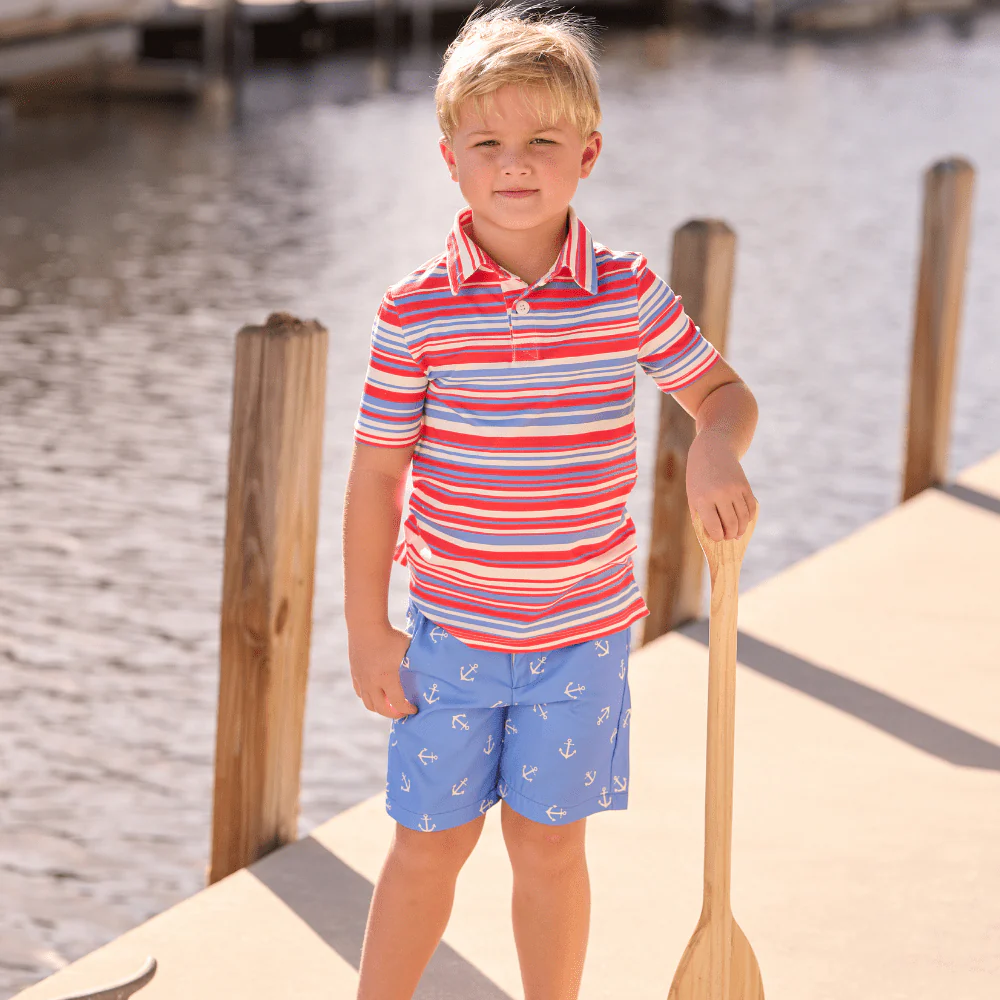 Kent Golf Shorts - French Blue Anchors - Image 4