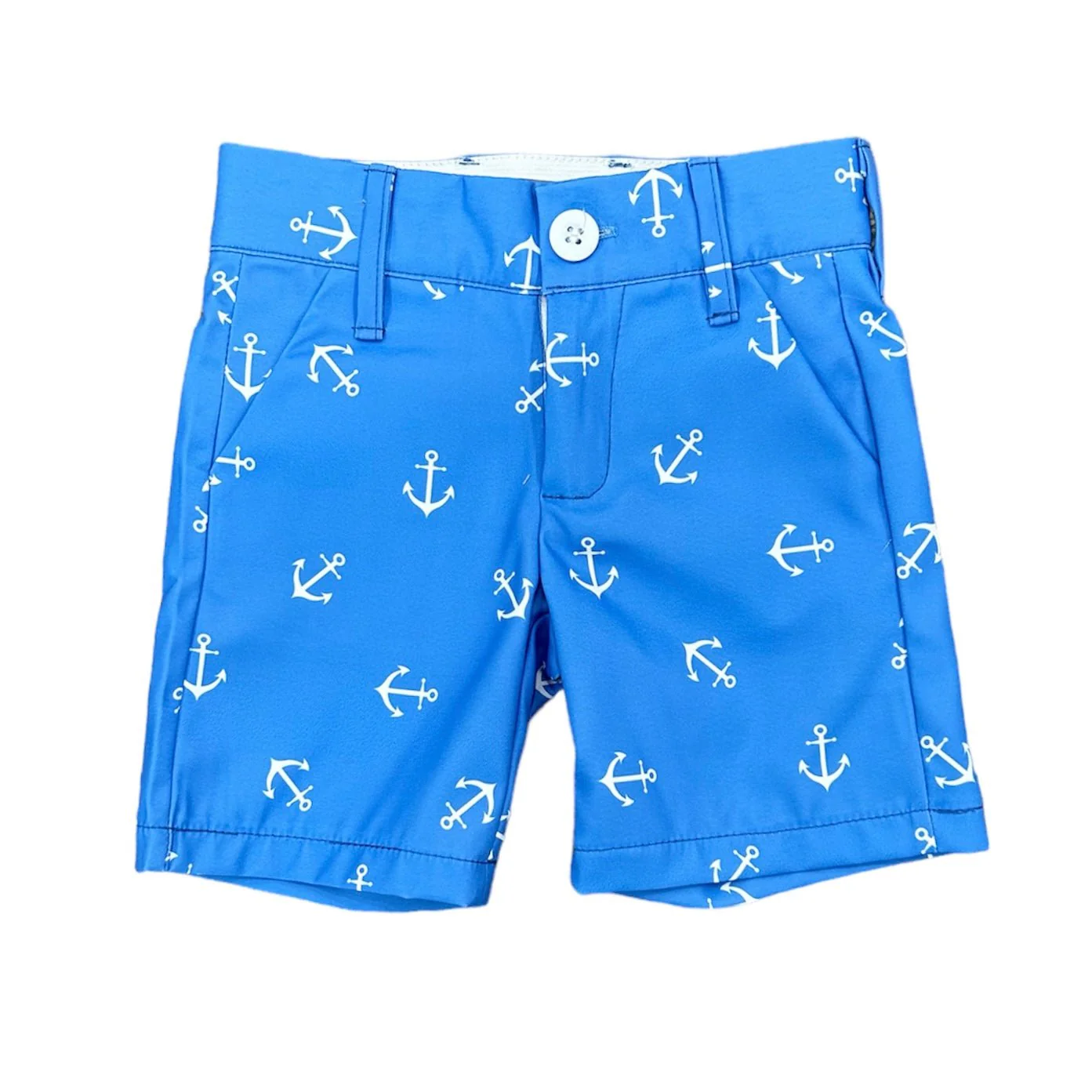 Men's Golf Shorts - French Blue Anchors - Image 3