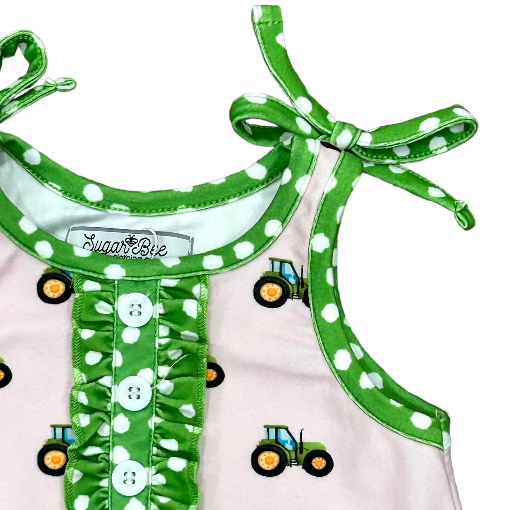 Gown With Bloomers - Tractors On Pink - Image 4