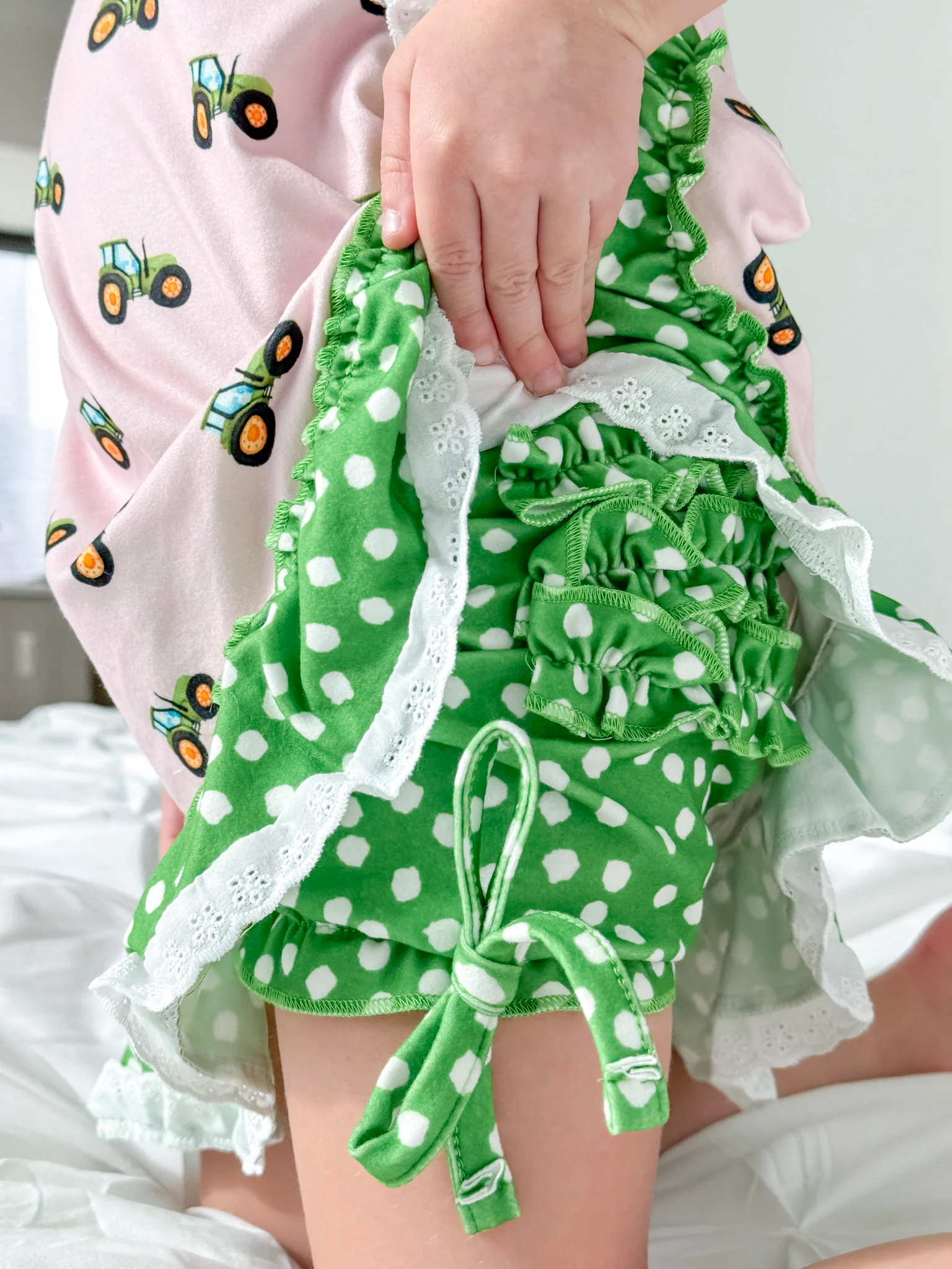 Gown With Bloomers - Tractors On Pink - Image 6