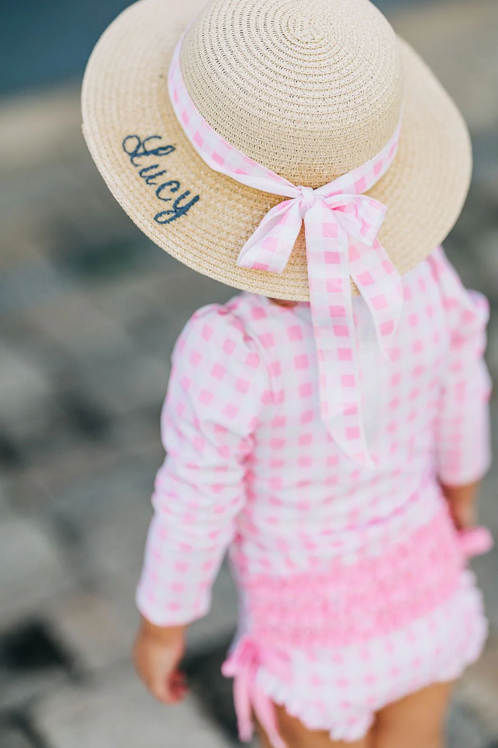 Ruffle Bottom Swimsuit - Pink Gingham - Image 3