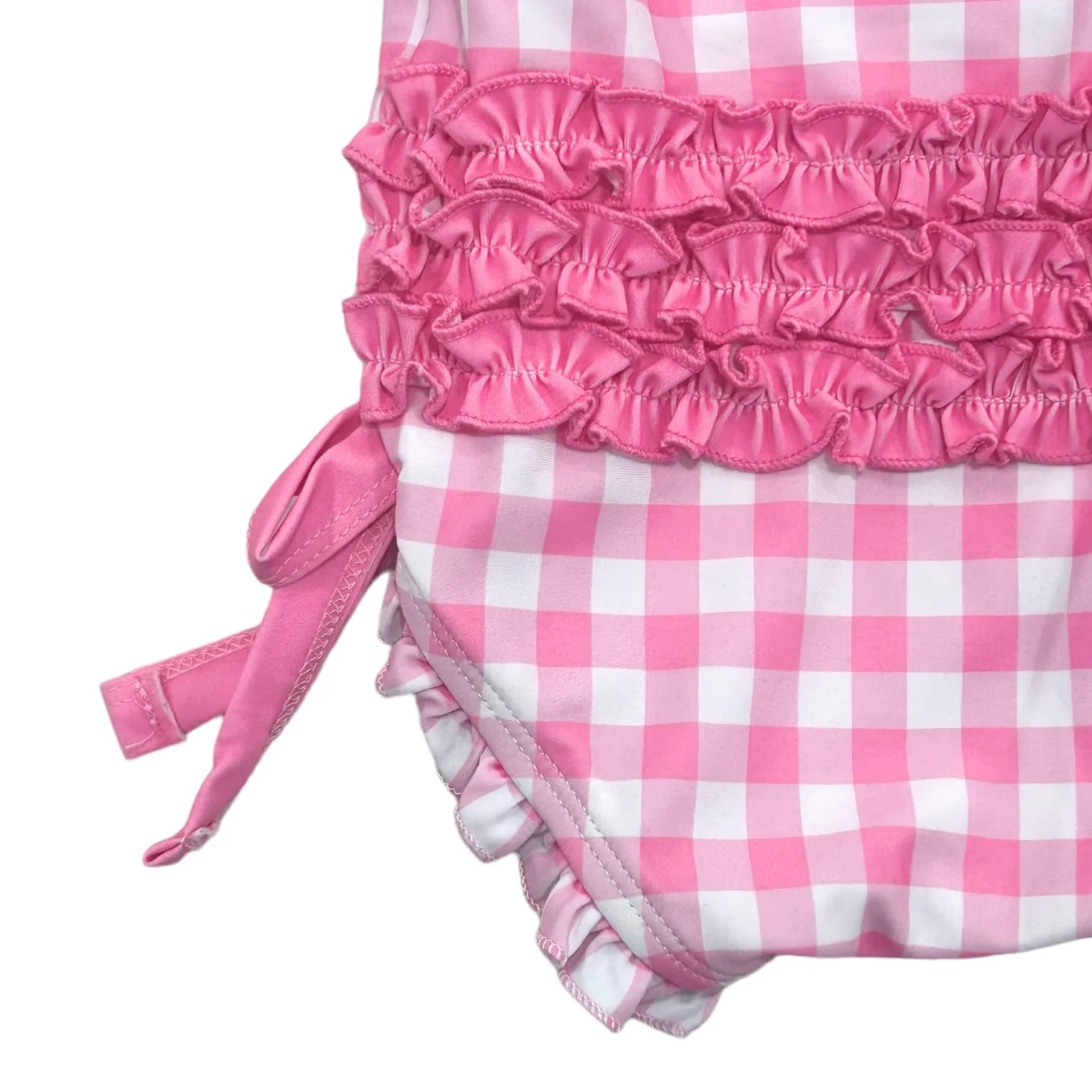 Ruffle Bottom Swimsuit - Pink Gingham - Image 6