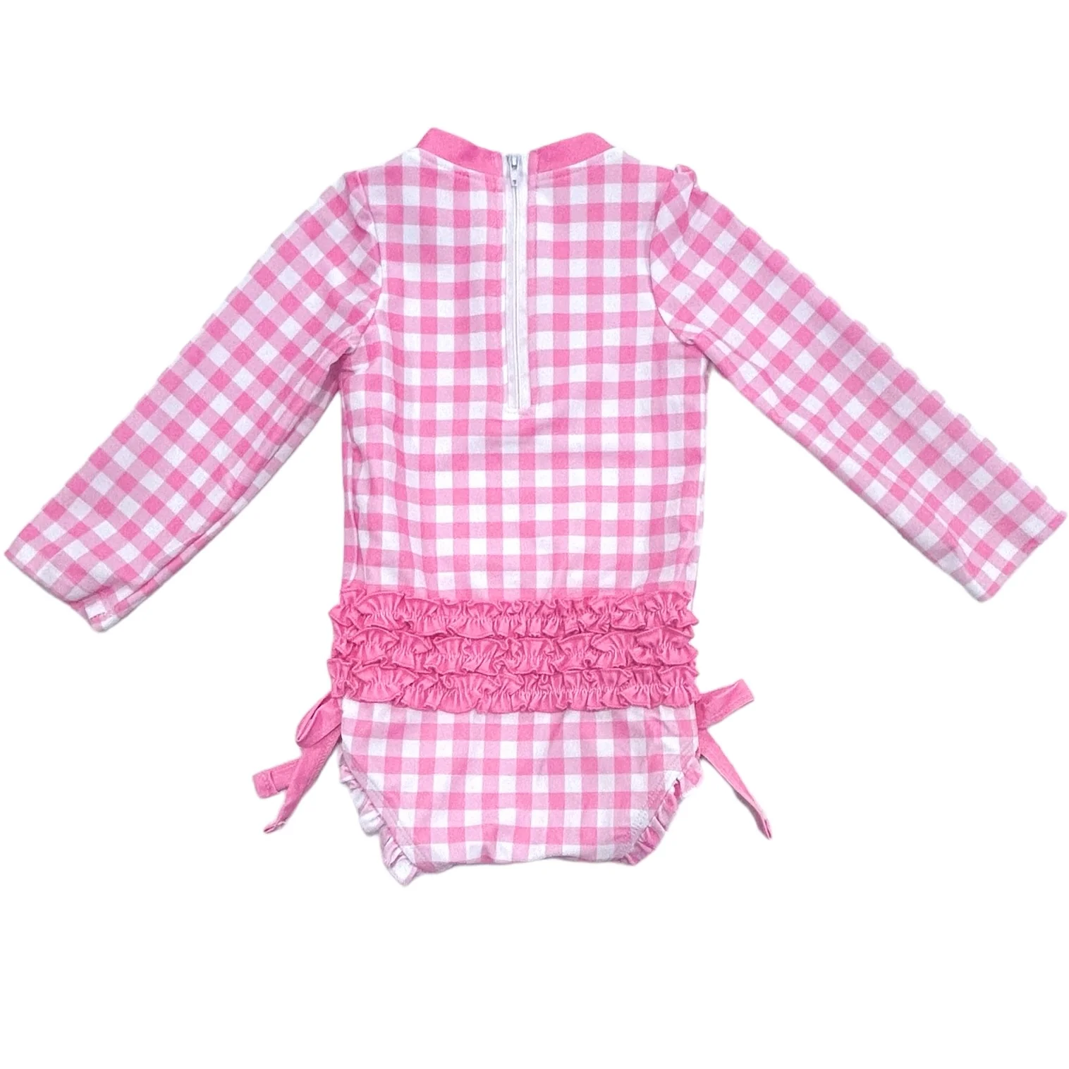 Ruffle Bottom Swimsuit - Pink Gingham - Image 7