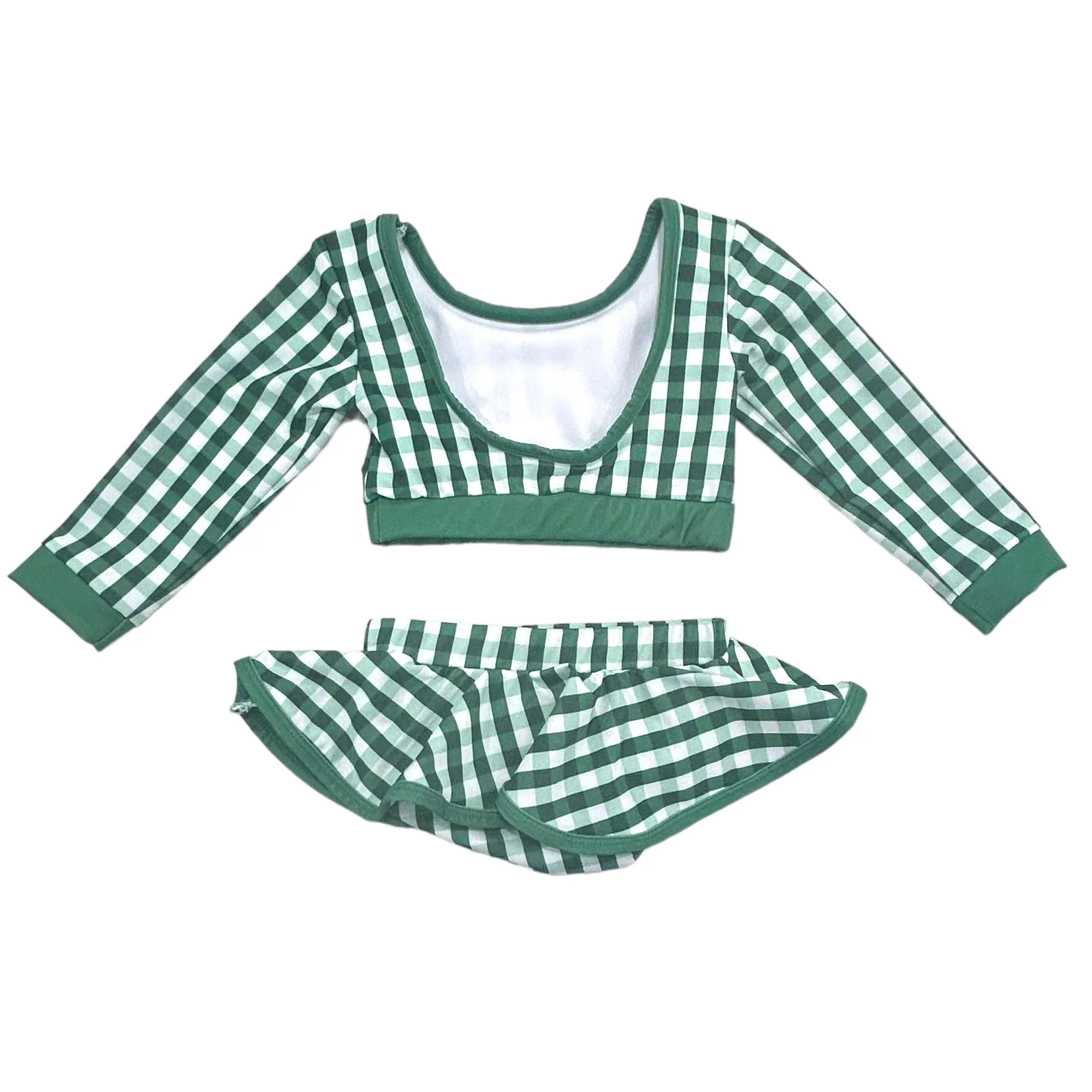Skirt Bikini - Green Gingham - Image 11