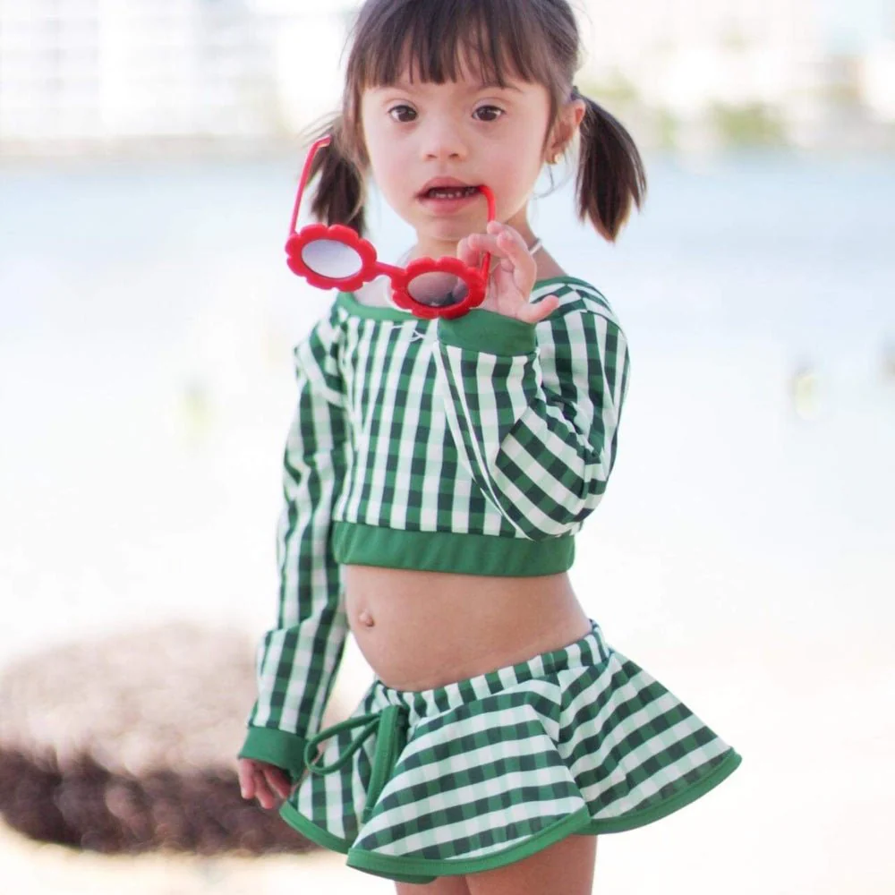 Skirt Bikini - Green Gingham - Image 4