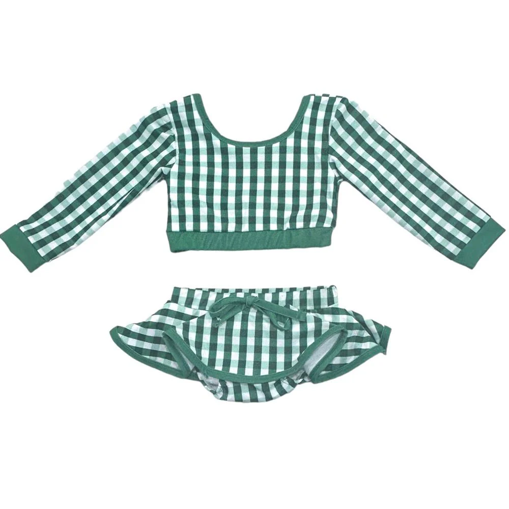 Skirt Bikini - Green Gingham - Image 9