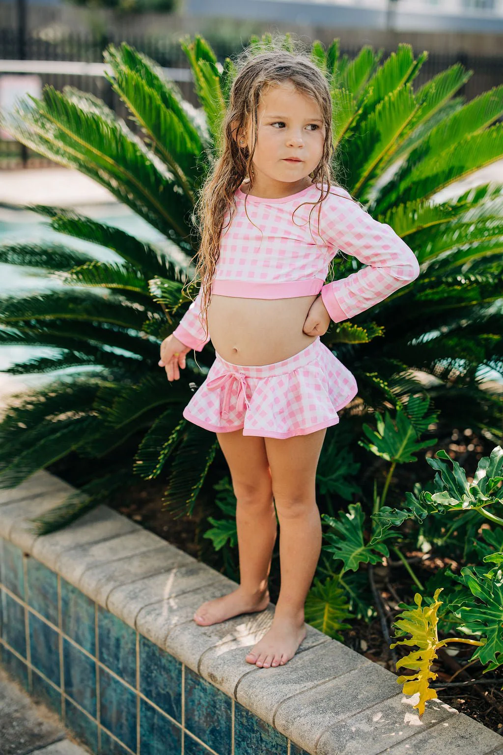 Skirt Bikini - Pink Gingham - Image 3