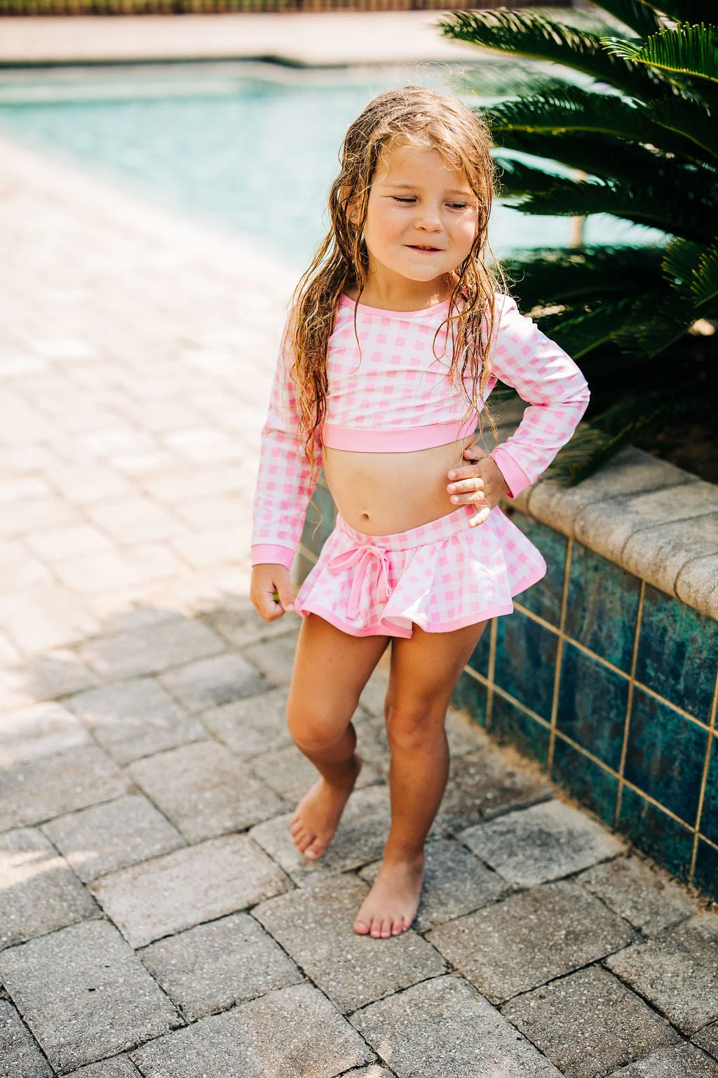 Skirt Bikini - Pink Gingham - Image 4