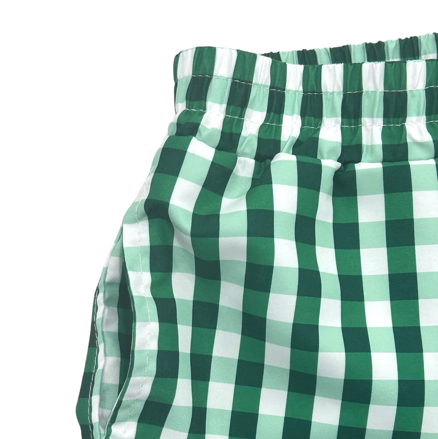 Swim Shorts - Green Gingham - Image 5