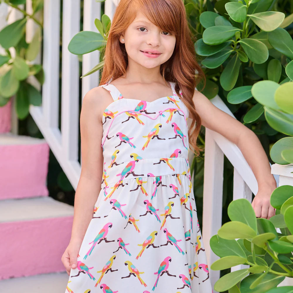 Hazel Sweetheart Dress - Rainbow Parrots - Image 3