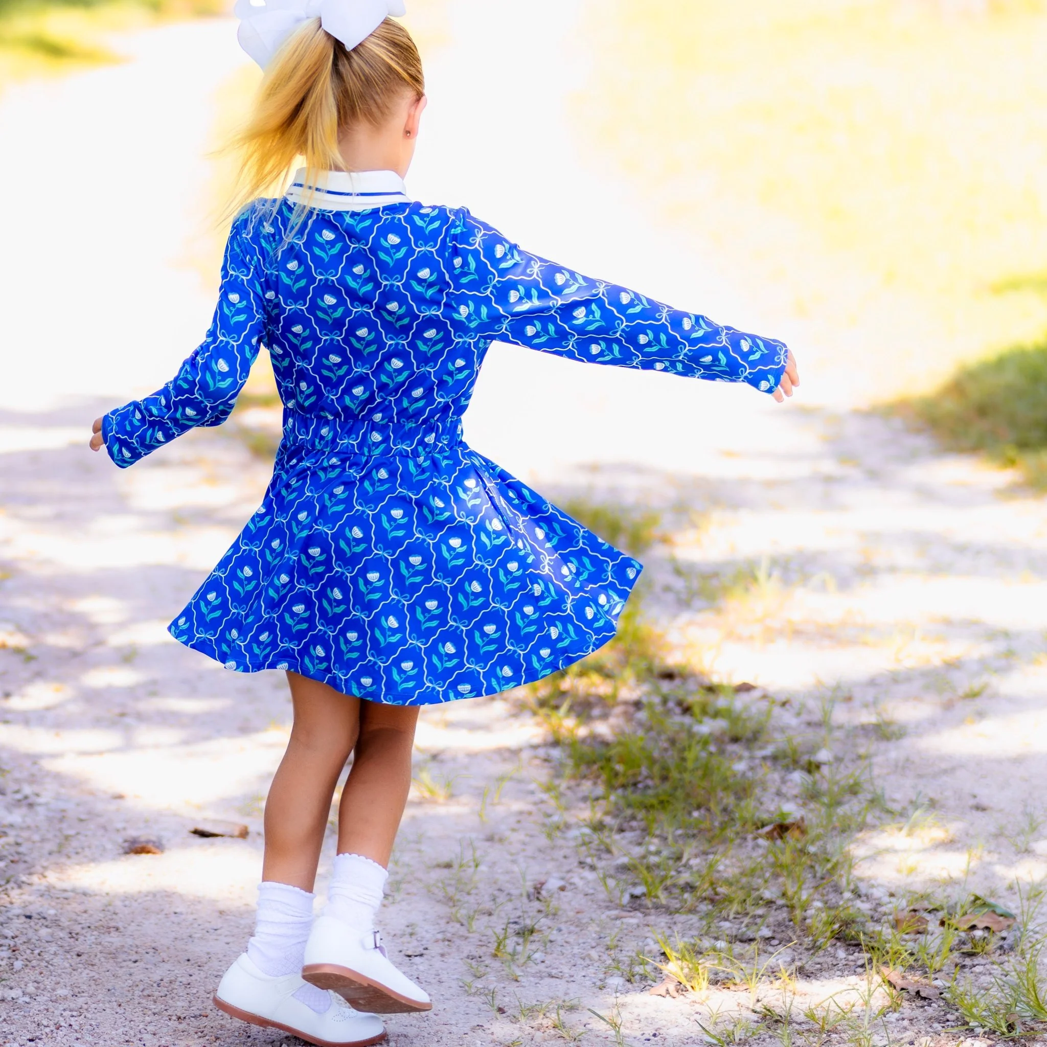 Heidi LS Polo Dress - Primrose Parade - Image 3