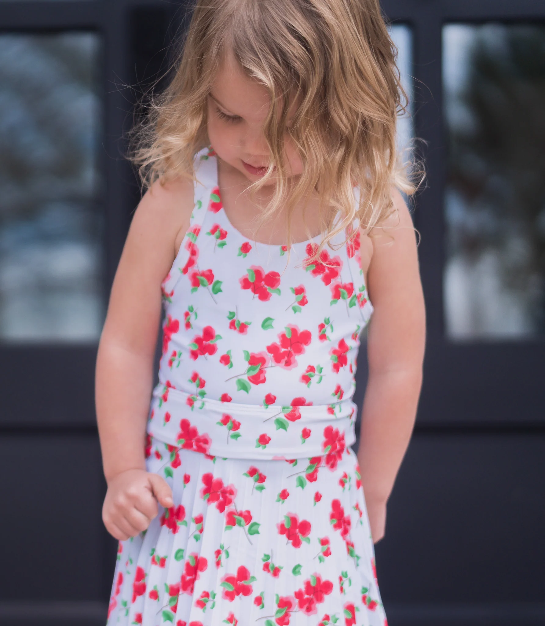 Mini Jackie Halter Tennis Dress - Red Bouganivillea - Image 3