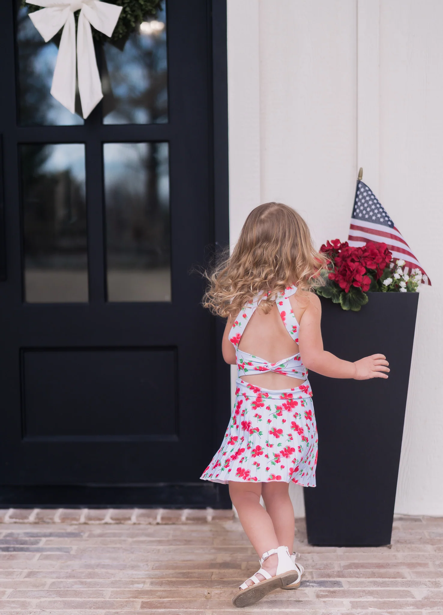 Mini Jackie Halter Tennis Dress - Red Bouganivillea - Image 4