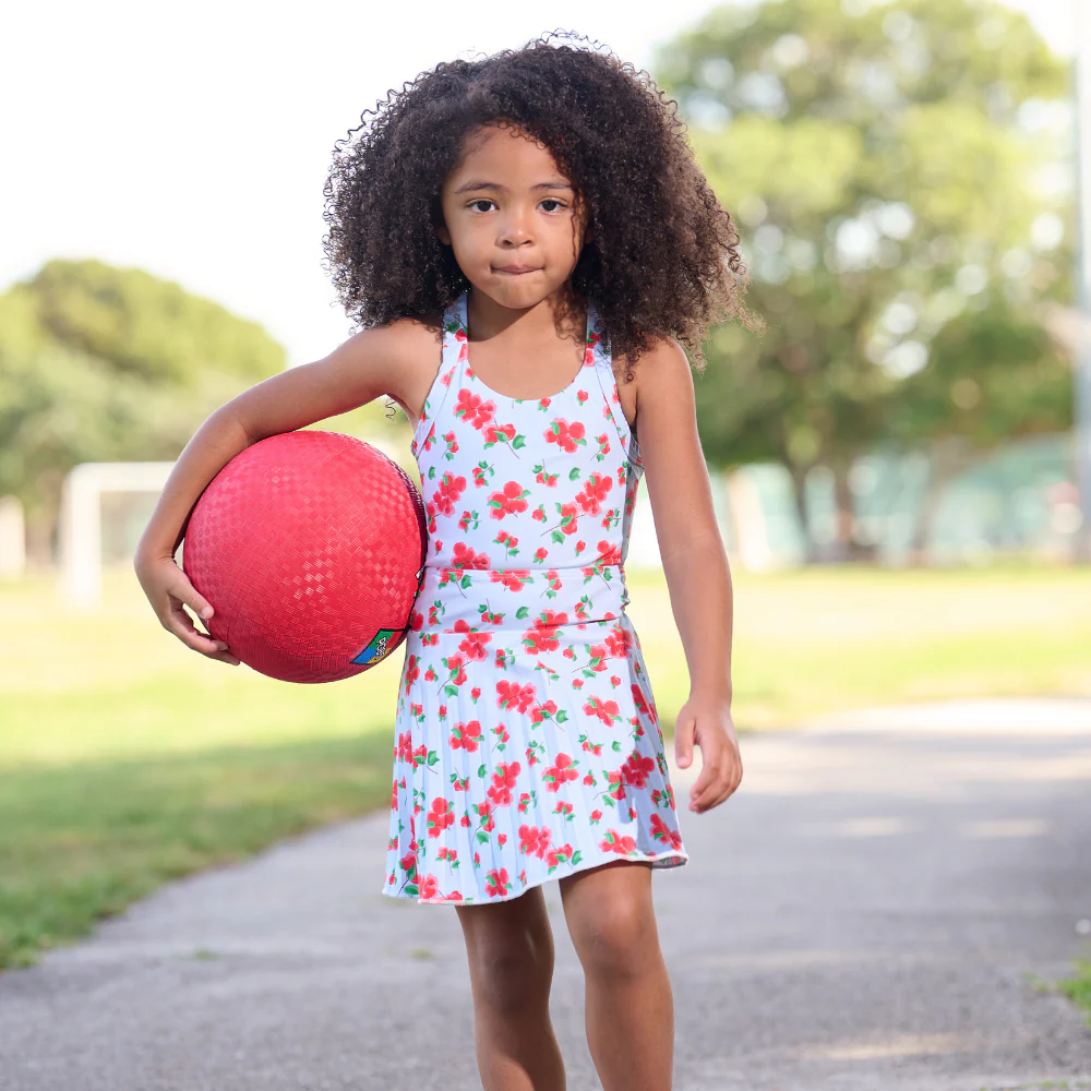 Mini Jackie Halter Tennis Dress - Red Bouganivillea - Image 7