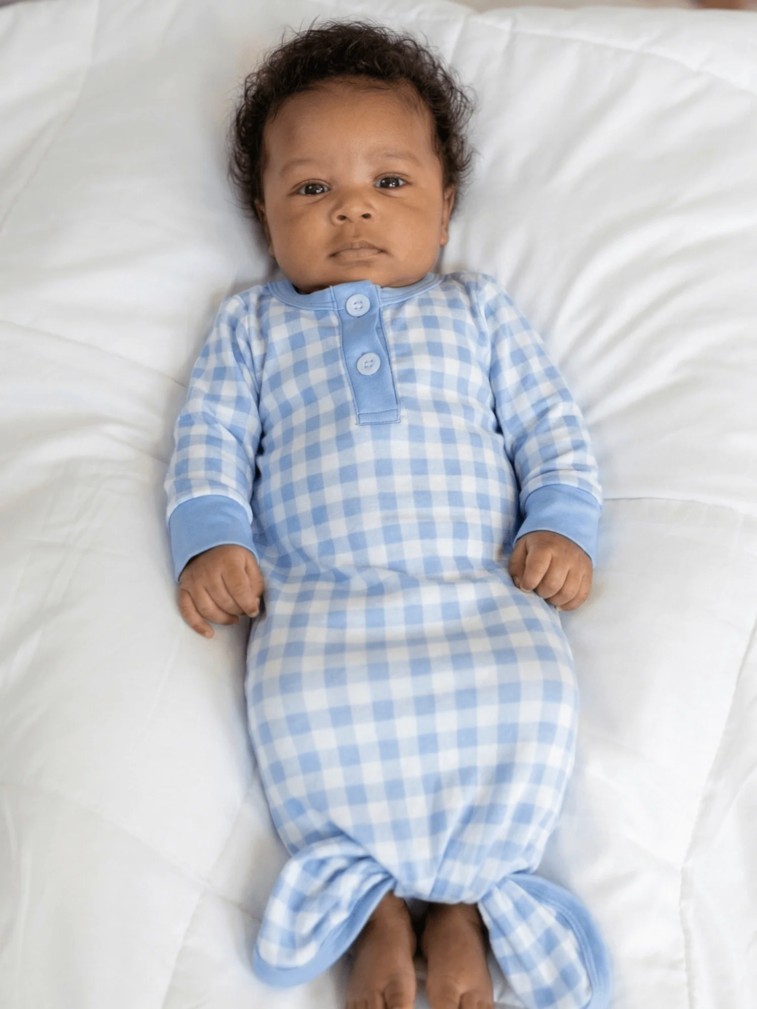 Knotted Gown - Blue Gingham - Image 2