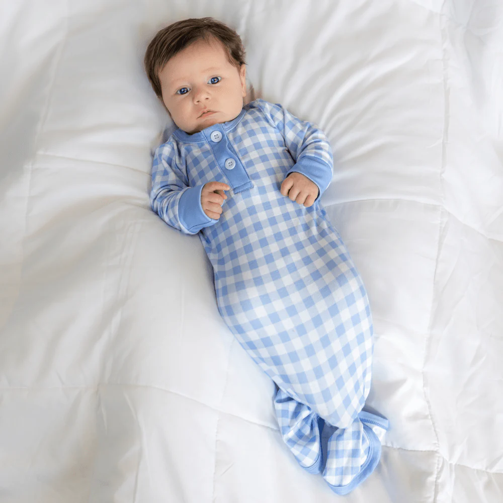 Knotted Gown - Blue Gingham - Image 3