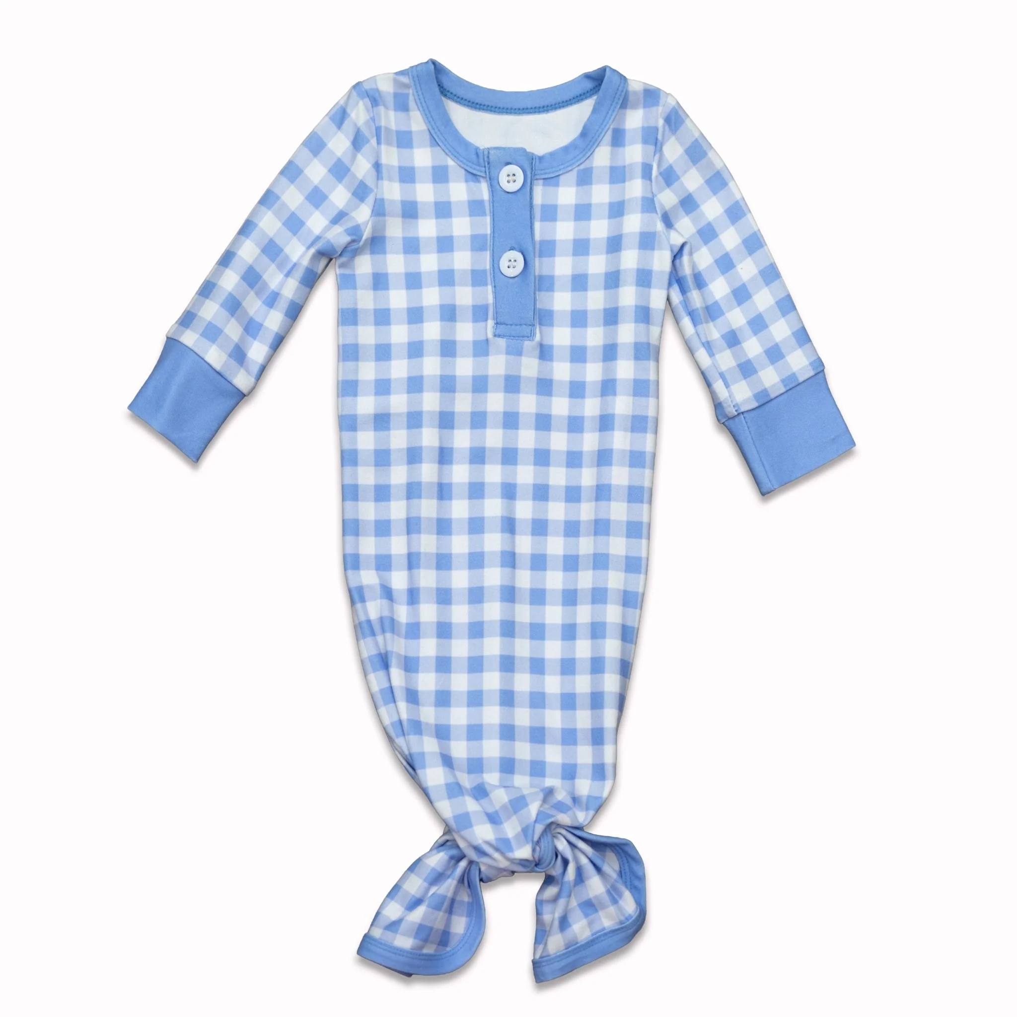 Knotted Gown - Blue Gingham - Image 4