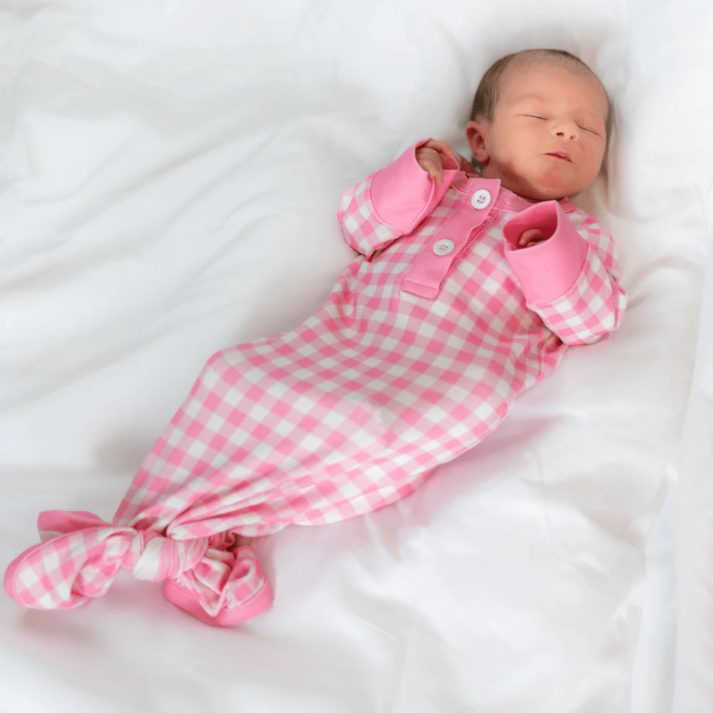 Knotted Gown - Pink Gingham