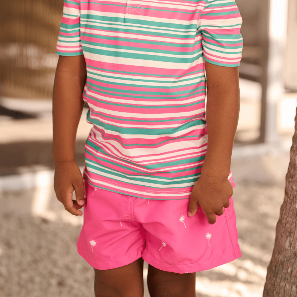 Kyson Boy Pocket Shorts - Palm Trees On Pink - Image 4