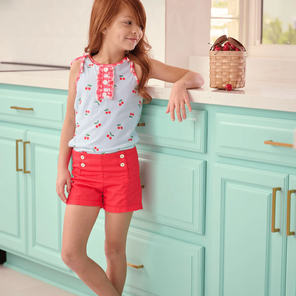 Lauren Ruffle Tank - Cherries - Image 5