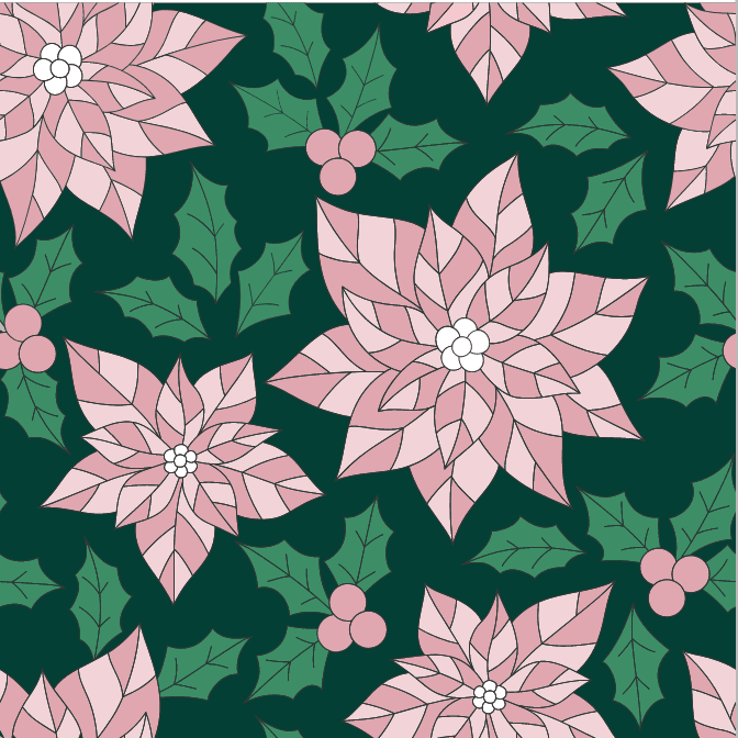 Girls Lounge Set - Poinsettia Holiday Lounge - Image 6