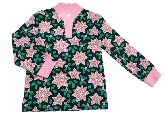 Girls Lounge Set - Poinsettia Holiday Lounge - Image 7