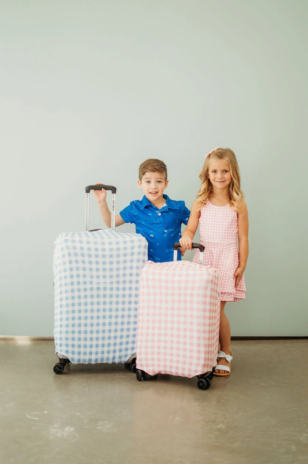 Luggage Cover - Blue Gingham - Image 5