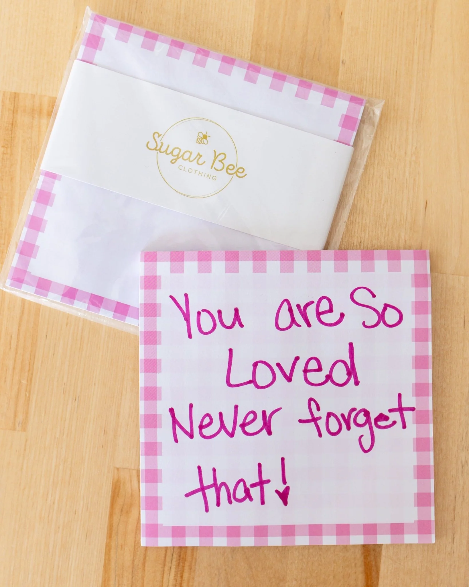 Lunch Bag Notes - Pink Gingham