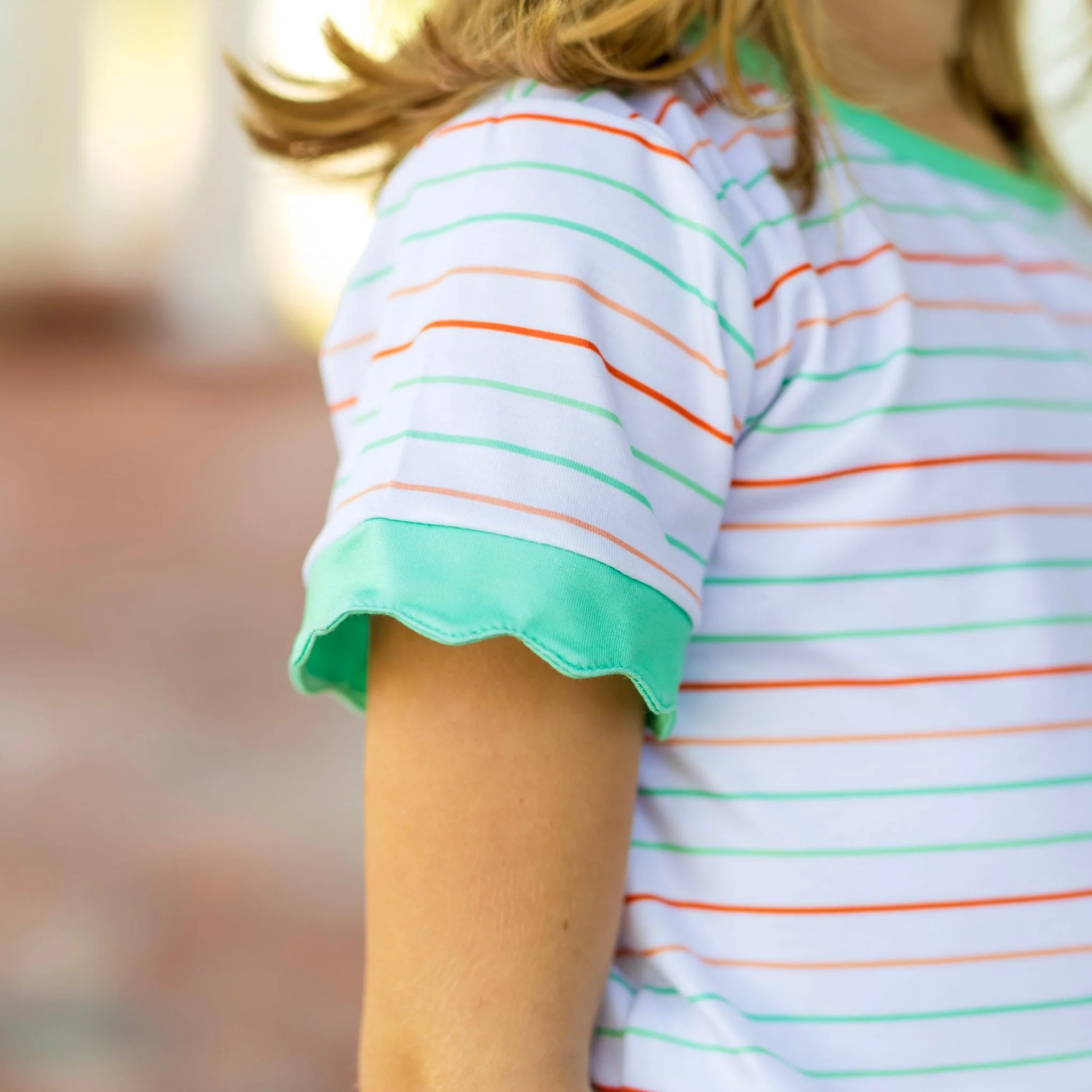 Mae Scalloped SS Tee - Showtime Stripes - Image 3
