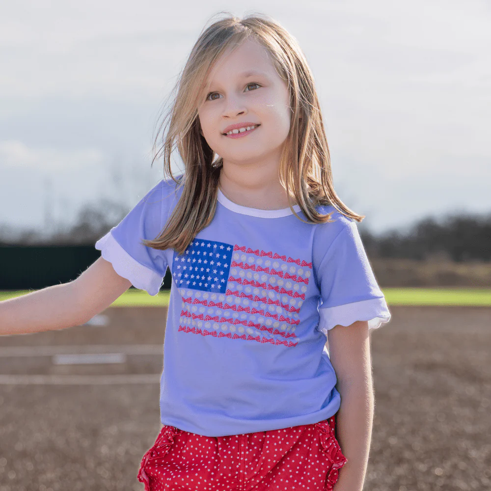 Mae Scalloped Tee - Star Banner
