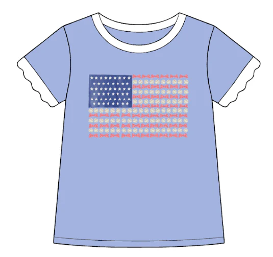 Mae Scalloped Tee - Star Banner - Image 3