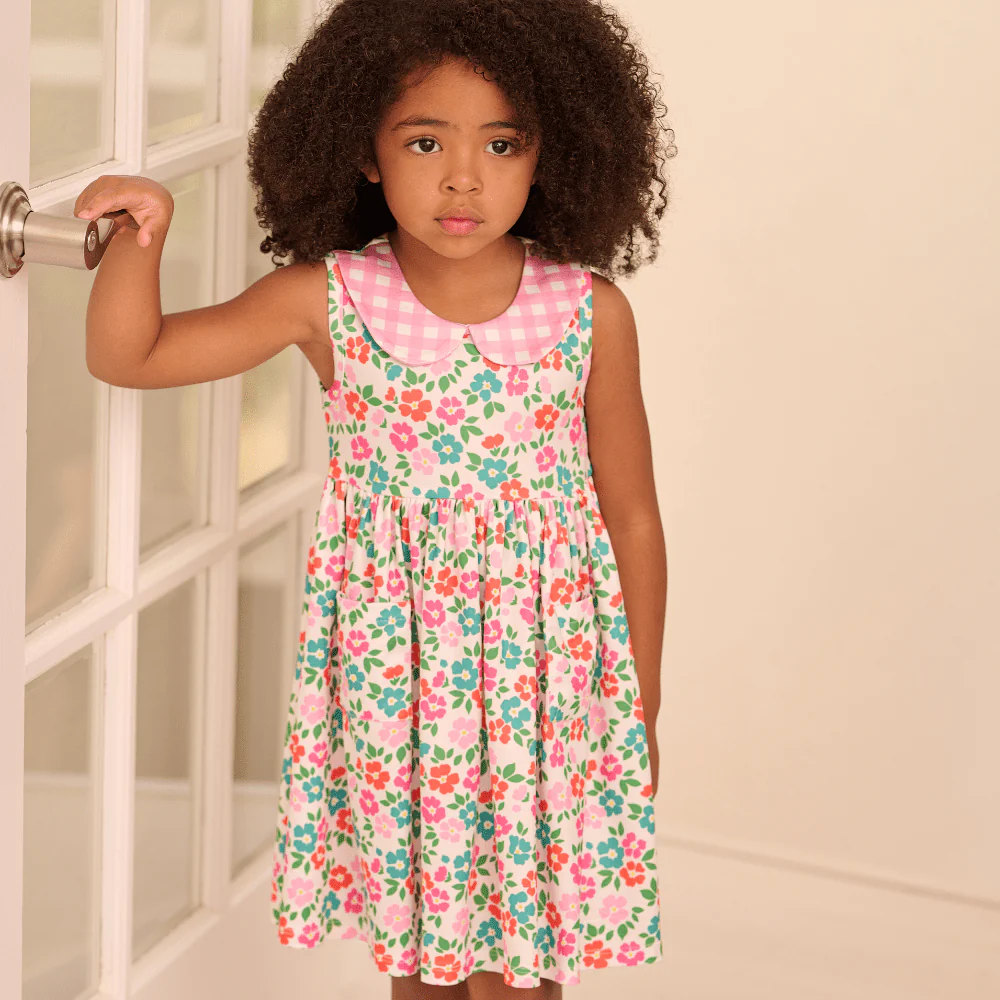 Marie Peter Pan Twirl Tank Dress - Rainbow Ditsy Floral - Image 4