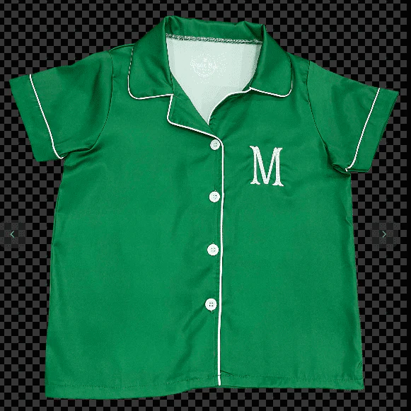 Charlie Satin Separates - Green Short Sleeve Top - Image 5