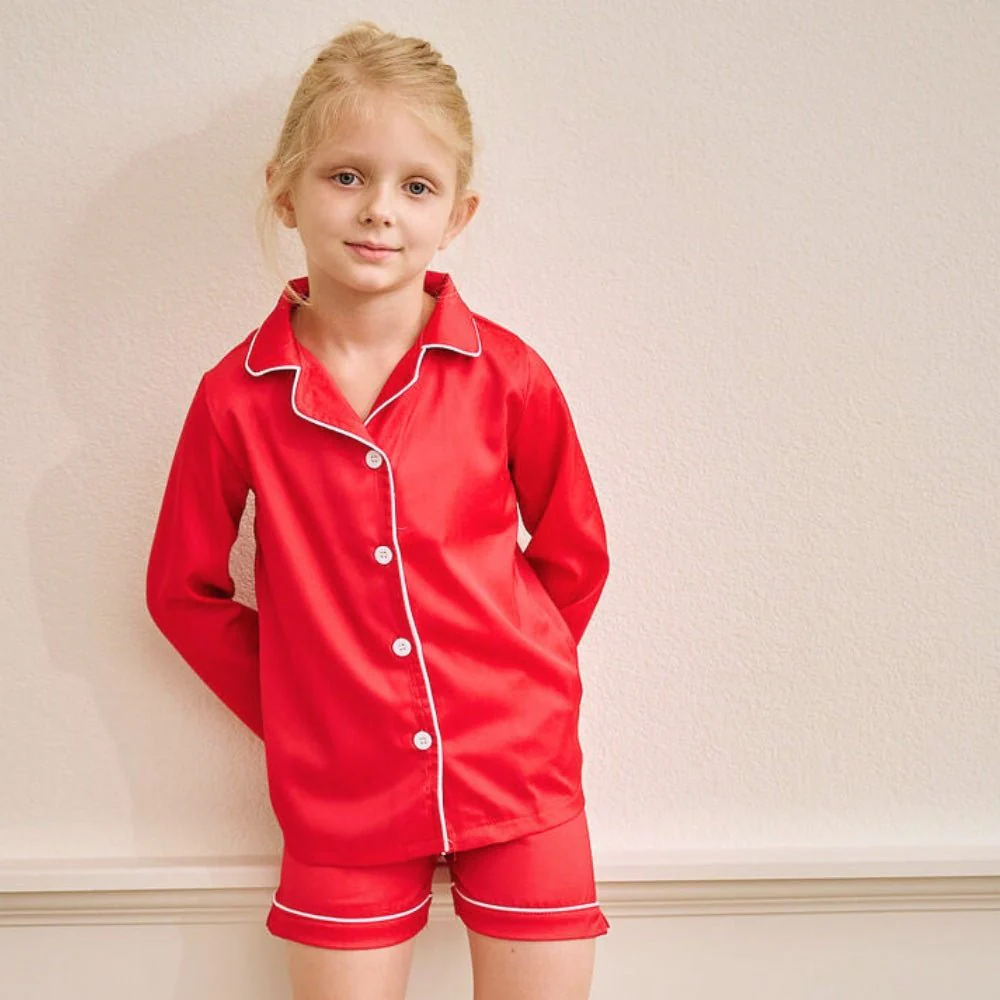 Charlie Satin Separates - Red Long Sleeve Top - Image 3