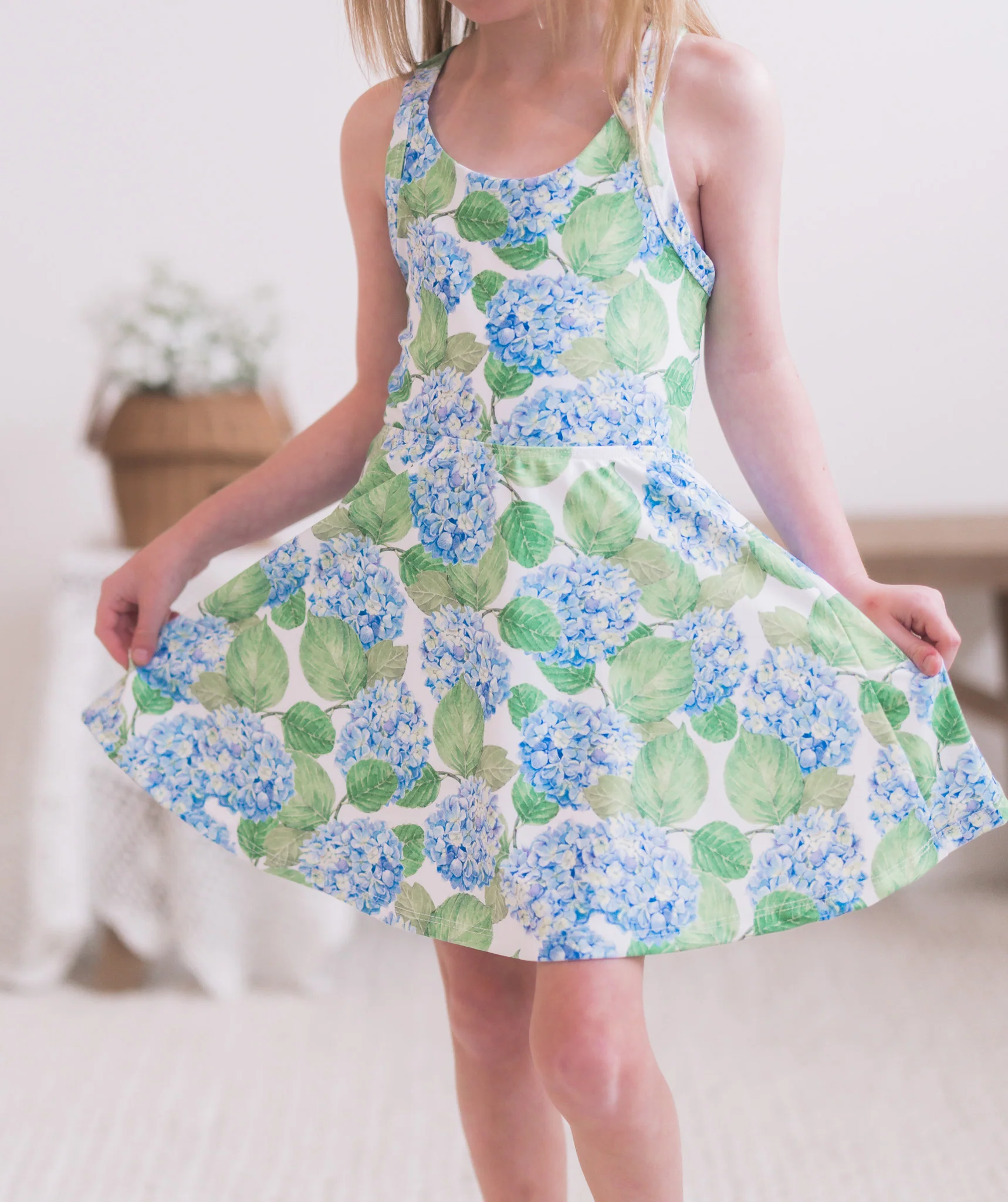 Mini Dallas  Halter Tennis Dress - Blue Hydrangeas - Image 2