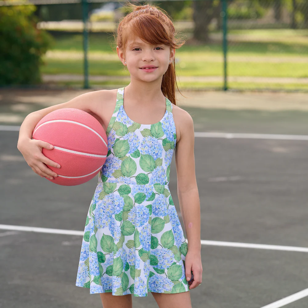 Mini Dallas  Halter Tennis Dress - Blue Hydrangeas - Image 5
