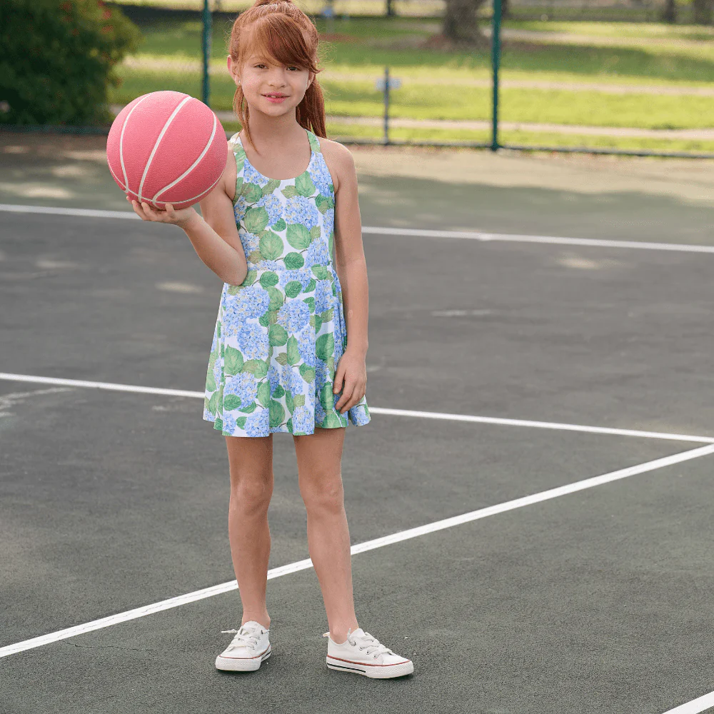 Mini Dallas  Halter Tennis Dress - Blue Hydrangeas - Image 8