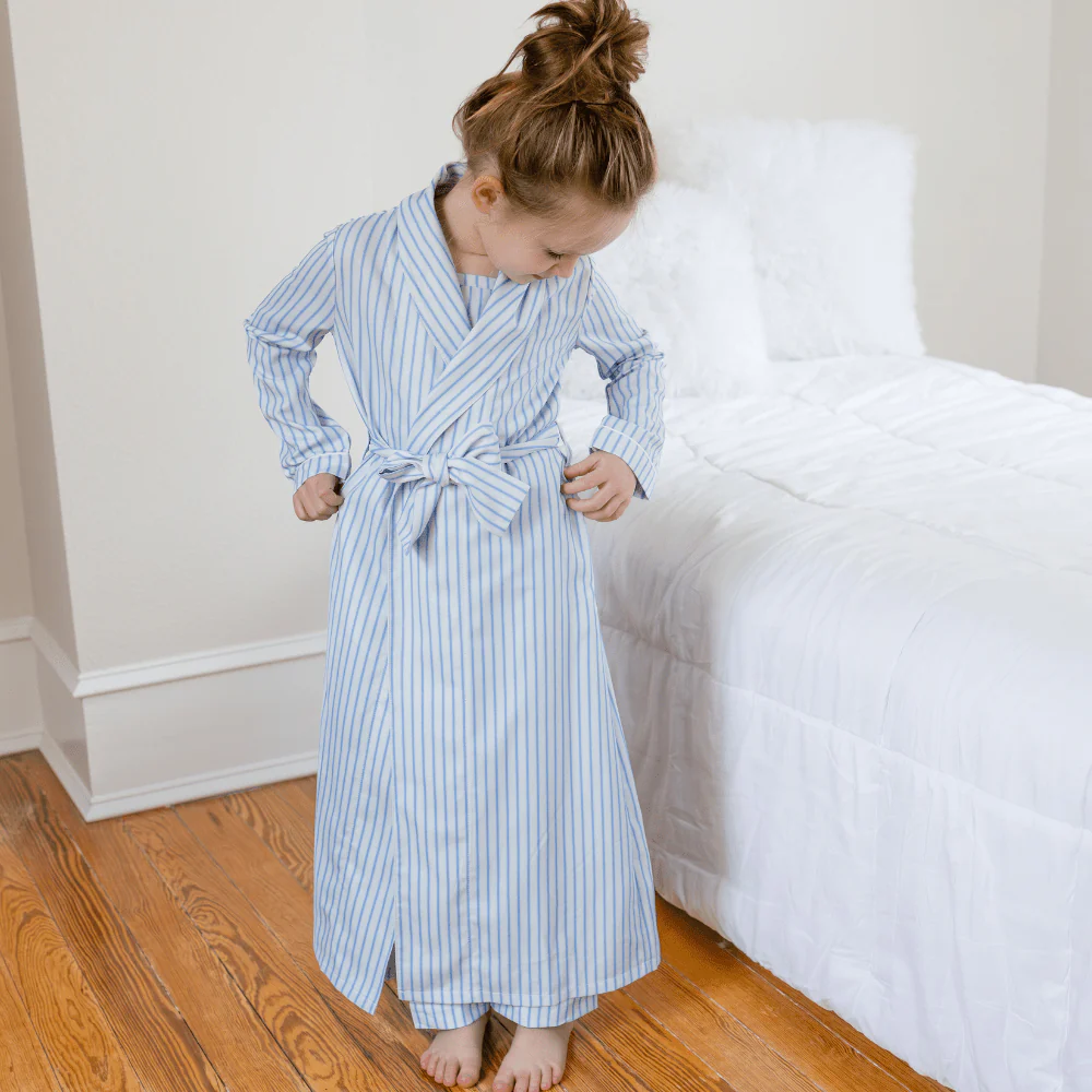 Mini Eleanor Spring Robe - Blue Stripe - Image 3