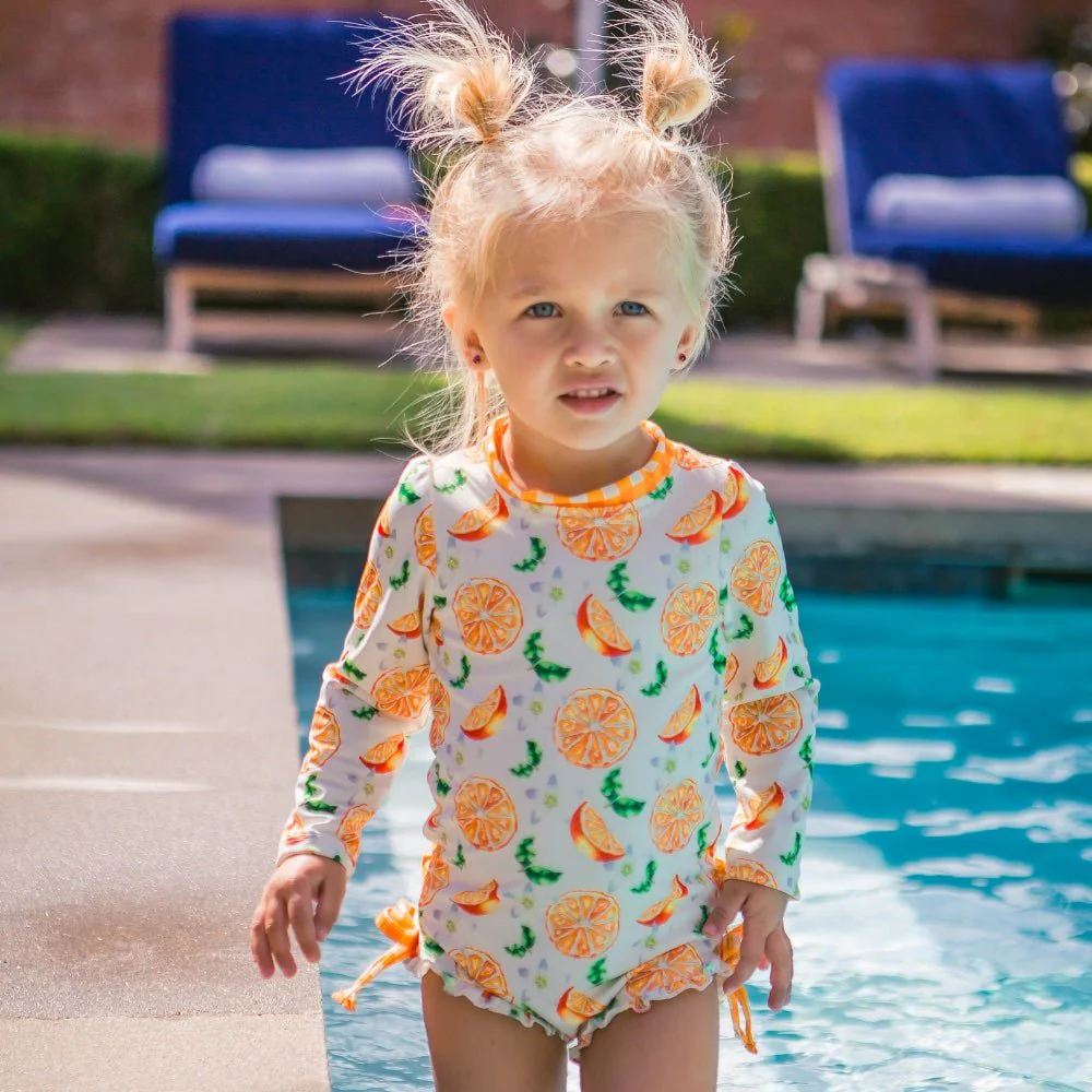 Ruffle Bottom Swimsuit - Oranges - Image 7