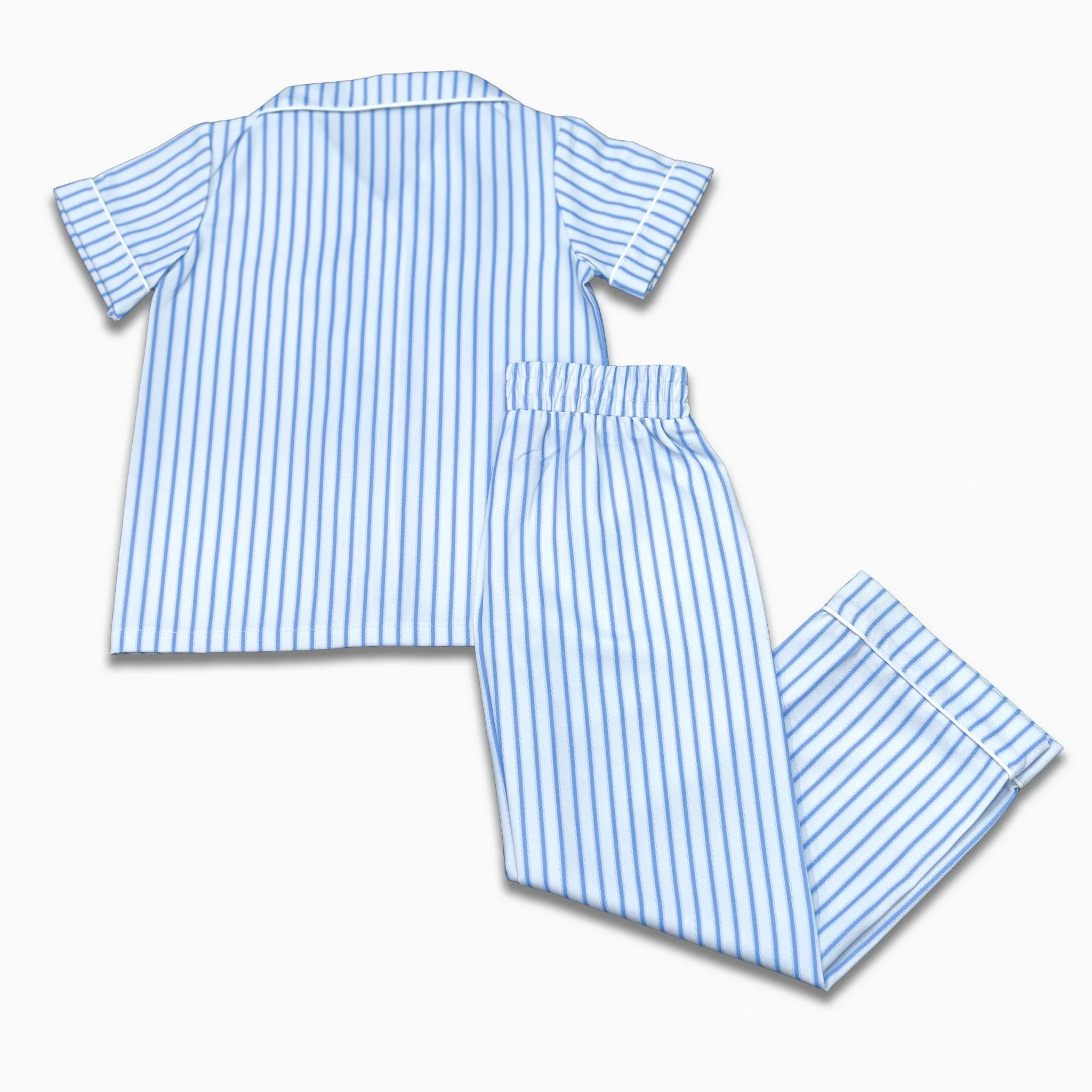 Button Down SS Lounge Set - Blue Stripe - Image 4